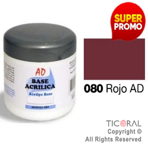 BASE ACRILICA AD 080 ROJO 200ML X 3 UNIDADES